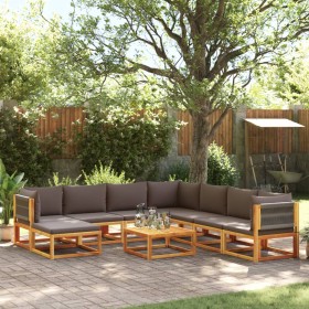 Set de sofás de jardín con cojines 9 pzas madera maciza acacia de , Sofás de exterior - Ref: Foro24-3278838, Precio: 1,00 €