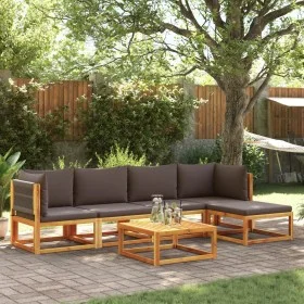 Set de sofás de jardín con cojines 6 pzas madera maciza acacia by , Outdoor sofas - Ref: Foro24-3278827, Price: 594,13 €, Dis...