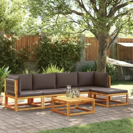 Gartensofa-Set mit 6-teiligen massiven Akazienholz-Kissen. von , Outdoor-Sofas - Ref: Foro24-3278827, Preis: 594,13 €, Rabatt: %