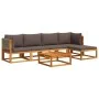 Gartensofa-Set mit 6-teiligen massiven Akazienholz-Kissen. von , Outdoor-Sofas - Ref: Foro24-3278827, Preis: 594,13 €, Rabatt: %