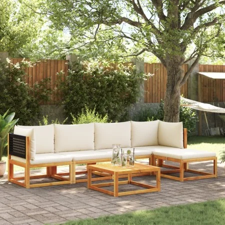 Gartensofa-Set mit 6-teiligen massiven Akazienholz-Kissen. von , Gartensets - Ref: Foro24-3278873, Preis: 537,26 €, Rabatt: %