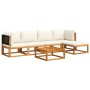 Gartensofa-Set mit 6-teiligen massiven Akazienholz-Kissen. von , Gartensets - Ref: Foro24-3278873, Preis: 545,87 €, Rabatt: %