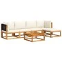 Gartensofa-Set mit 6-teiligen massiven Akazienholz-Kissen. von , Gartensets - Ref: Foro24-3278873, Preis: 537,26 €, Rabatt: %