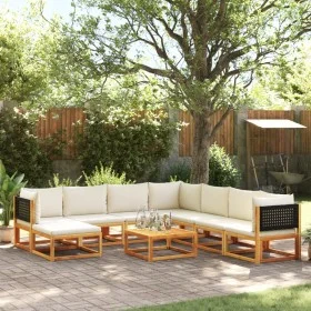 Gartensofagarnitur mit 9-teiligen massiven Akazienholz-Kissen. von , Gartensets - Ref: Foro24-3278884, Preis: 888,52 €, Rabat...