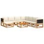 Set de sofás de jardín con cojines 9 pzas madera maciza acacia by , Garden sets - Ref: Foro24-3278884, Price: 901,79 €, Disco...