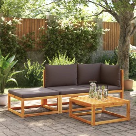 Set de sofás de jardín con cojines 3 pzas madera maciza acacia by , Outdoor sofas - Ref: Foro24-3278844, Price: 320,82 €, Dis...