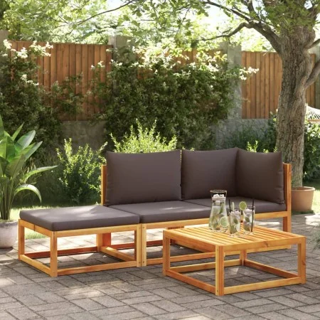 Set de sofás de jardín con cojines 3 pzas madera maciza acacia by , Outdoor sofas - Ref: Foro24-3278844, Price: 314,24 €, Dis...