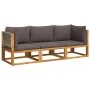 Set de sofás de jardín con cojines 3 pzas madera maciza acacia by , Outdoor sofas - Ref: Foro24-3278831, Price: 366,78 €, Dis...