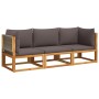 Set de sofás de jardín con cojines 3 pzas madera maciza acacia by , Outdoor sofas - Ref: Foro24-3278831, Price: 374,64 €, Dis...