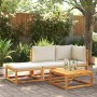 Set de sofás de jardín con cojines 3 pzas madera maciza acacia de , Conjuntos de jardín - Ref: Foro24-3278890, Precio: 283,54 €