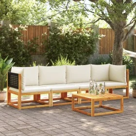 Set sofás de jardín con cojines 4 pzas madera maciza de acacia by , Garden sets - Ref: Foro24-3278878, Price: 418,67 €, Disco...
