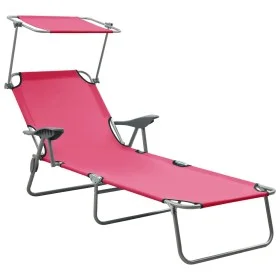 Garden lounge chair with pink steel canopy by vidaXL, Loungers - Ref: Foro24-310337, Price: 96,06 €, Discount: %