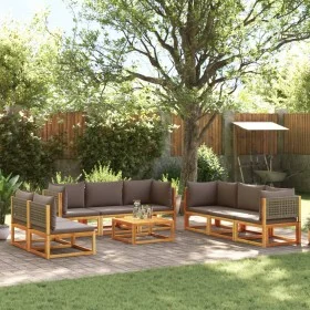 Set de sofás de jardín con cojines 9 pzas madera maciza acacia by , Garden sets - Ref: Foro24-3278903, Price: 970,24 €, Disco...