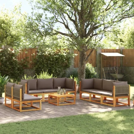 Set de sofás de jardín con cojines 9 pzas madera maciza acacia de , Conjuntos de jardín - Ref: Foro24-3278903, Precio: 970,08...