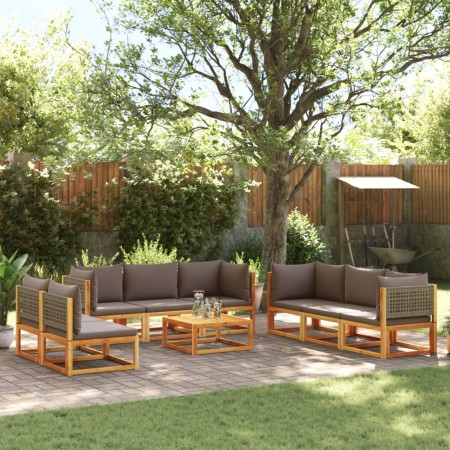 Set de sofás de jardín con cojines 9 pzas madera maciza acacia by , Garden sets - Ref: Foro24-3278903, Price: 986,39 €, Disco...