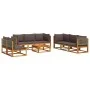 Set de sofás de jardín con cojines 9 pzas madera maciza acacia de , Conjuntos de jardín - Ref: Foro24-3278903, Precio: 970,08...