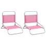 Folding beach chairs 2 units pink fabric by vidaXL, Garden chairs - Ref: Foro24-310372, Price: 71,52 €, Discount: %