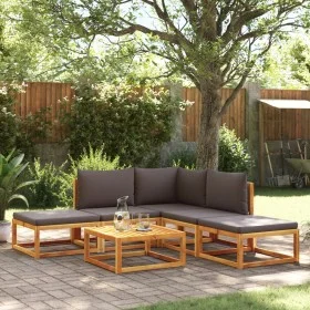 Gartensofa-Set mit 6-teiligen massiven Akazienholz-Kissen. von , Gartensets - Ref: Foro24-3278892, Preis: 507,47 €, Rabatt: %