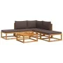 Set de sofás de jardín con cojines 6 pzas madera maciza acacia by , Garden sets - Ref: Foro24-3278892, Price: 507,47 €, Disco...