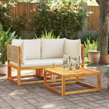 Sofás de esquina jardín con cojines 2 pzas madera maciza acacia by , Garden sets - Ref: Foro24-3278922, Price: 264,95 €, Disc...