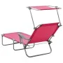 Gartenliege mit rosa Stahlmarkise von vidaXL, Liegen - Ref: Foro24-310337, Preis: 100,01 €, Rabatt: %