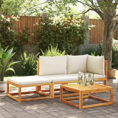 Set de sofás de jardín con cojines 3 pzas madera maciza acacia by , Outdoor sofas - Ref: Foro24-3278867, Price: 316,56 €, Dis...
