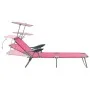 Gartenliege mit rosa Stahlmarkise von vidaXL, Liegen - Ref: Foro24-310337, Preis: 100,01 €, Rabatt: %