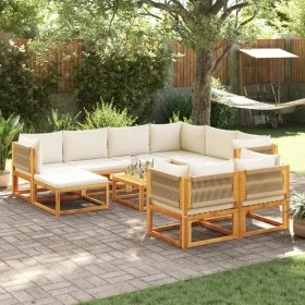 Set de sofás de jardín con cojines 10 pzas madera maciza acacia by , Outdoor sofas - Ref: Foro24-3278859, Price: 1,00 €, Disc...