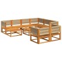 Set de sofás de jardín con cojines 10 pzas madera maciza acacia by , Outdoor sofas - Ref: Foro24-3278859, Price: 1,00 €, Disc...