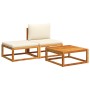 Set de sofás de jardín con cojines 3 pzas madera maciza acacia by , Outdoor sofas - Ref: Foro24-4008166, Price: 242,27 €, Dis...