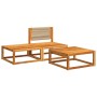 Set de sofás de jardín con cojines 3 pzas madera maciza acacia