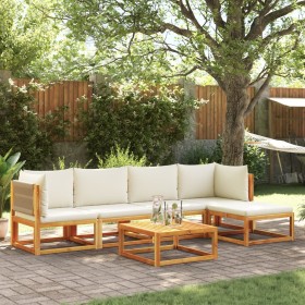 Set de sofás de jardín con cojines 6 pzas madera maciza acacia by , Outdoor sofas - Ref: Foro24-3278850, Price: 617,91 €, Dis...