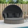Gartenliege mit Baldachin und Kissen aus grauem PE-Rattan von , Betten im Freien - Ref: Foro24-362256, Preis: 567,64 €, Rabat...