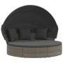 Gartenliege mit Baldachin und Kissen aus grauem PE-Rattan von , Betten im Freien - Ref: Foro24-362256, Preis: 567,64 €, Rabat...