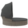 Tumbona cama de jardín con capota y cojines ratán PE gris by , Outdoor beds - Ref: Foro24-362256, Price: 599,13 €, Discount: %