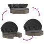 Tumbona cama de jardín con capota y cojines ratán PE gris by , Outdoor beds - Ref: Foro24-362256, Price: 599,13 €, Discount: %