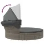 Gartenliege mit Baldachin und Kissen aus grauem PE-Rattan von , Betten im Freien - Ref: Foro24-362256, Preis: 567,64 €, Rabat...