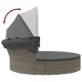 Tumbona cama de jardín con capota y cojines ratán PE gris by , Outdoor beds - Ref: Foro24-362256, Price: 599,13 €, Discount: %