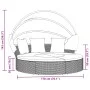 Gartenliege mit Baldachin und Kissen aus grauem PE-Rattan von , Betten im Freien - Ref: Foro24-362256, Preis: 567,64 €, Rabat...