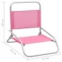 Folding beach chairs 2 units pink fabric by vidaXL, Garden chairs - Ref: Foro24-310372, Price: 71,52 €, Discount: %