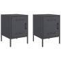 Mesitas de noche 2 unidades acero gris antracita 36x39x50,5 cm by , Nightstands - Ref: Foro24-842915, Price: 94,40 €, Discoun...