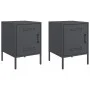 Mesitas de noche 2 unidades acero gris antracita 36x39x50,5 cm de , Mesitas de noche - Ref: Foro24-842915, Precio: 79,36 €, D...