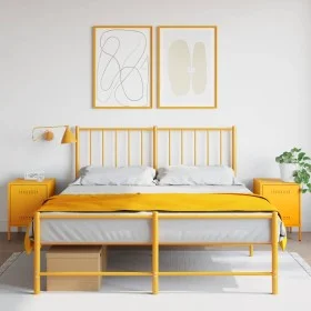 Mesitas de noche 2 uds acero amarillo mostaza 36x39x50,5 cm by , Nightstands - Ref: Foro24-842917, Price: 79,38 €, Discount: %
