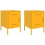 Mesitas de noche 2 uds acero amarillo mostaza 36x39x50,5 cm de , Mesitas de noche - Ref: Foro24-842917, Precio: 94,34 €, Desc...