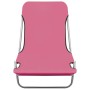 Folding loungers 2 units steel and pink fabric by vidaXL, Loungers - Ref: Foro24-310345, Price: 85,84 €, Discount: %