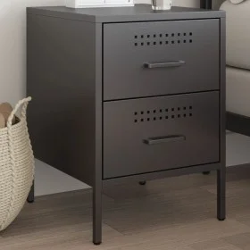 Nachttisch aus schwarzem Stahl 36x39x50,5 cm von , Nachttische - Ref: Foro24-842922, Preis: 66,90 €, Rabatt: %