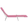 Folding loungers 2 units steel and pink fabric by vidaXL, Loungers - Ref: Foro24-310345, Price: 85,84 €, Discount: %