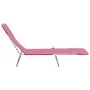 Folding loungers 2 units steel and pink fabric by vidaXL, Loungers - Ref: Foro24-310345, Price: 93,28 €, Discount: %