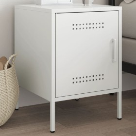 Mesita de noche de acero blanco 36x39x50,5 cm by , Nightstands - Ref: Foro24-842920, Price: 55,41 €, Discount: %
