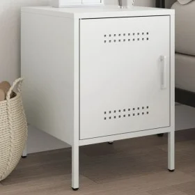Mesita de noche de acero blanco 36x39x50,5 cm by , Nightstands - Ref: Foro24-842920, Price: 54,76 €, Discount: %